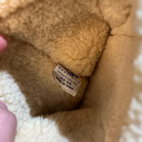UGG Australia Ultimate Tall 5250 Suede Leather Shearling Boot Tan Womens 9 - Picture 8 of 8
